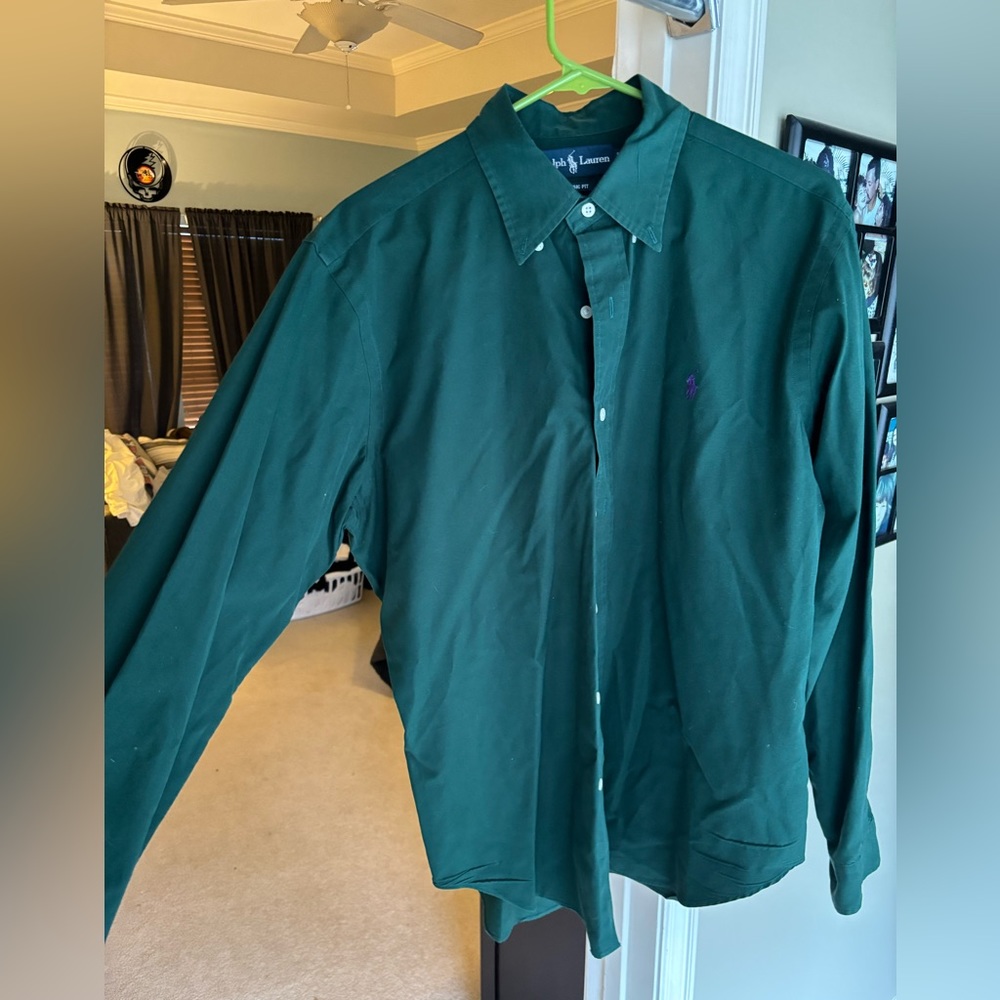 Green Polo Button Down M